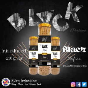 Divine's Black Perfume Incense Sticks Jar